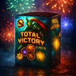 Салют Total Victory на 25 зарядов, в яркой упаковке зелёного и оранжевого цветов, готовый к яркому пиротехническому шоу
